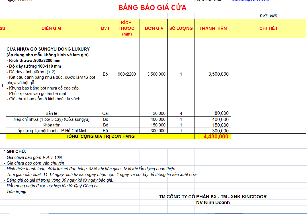 Báo giá cửa nhựa Composite dòng Luxury (LX)