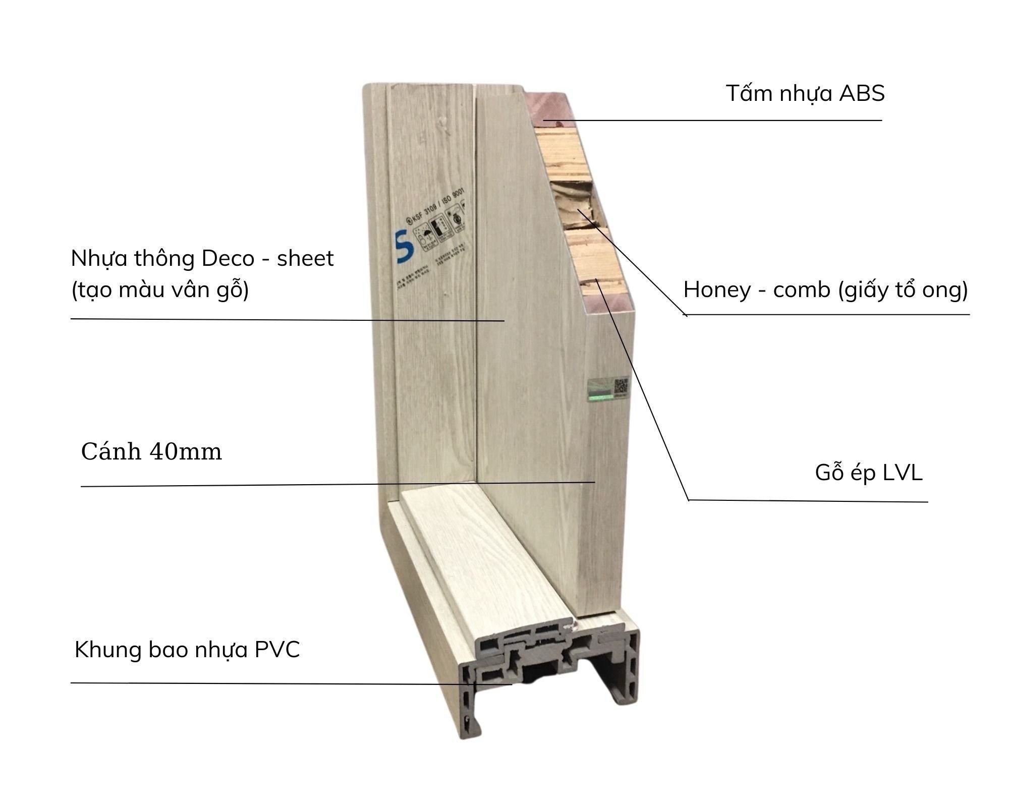 Nội, ngoại thất: Giá cửa nhựa ABS tại Hóc Môn - Cửa nhựa phòng ngủ CAU-TAO-1