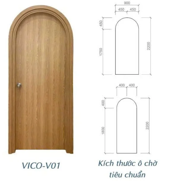 Kích thước chuẩn cửa vòm