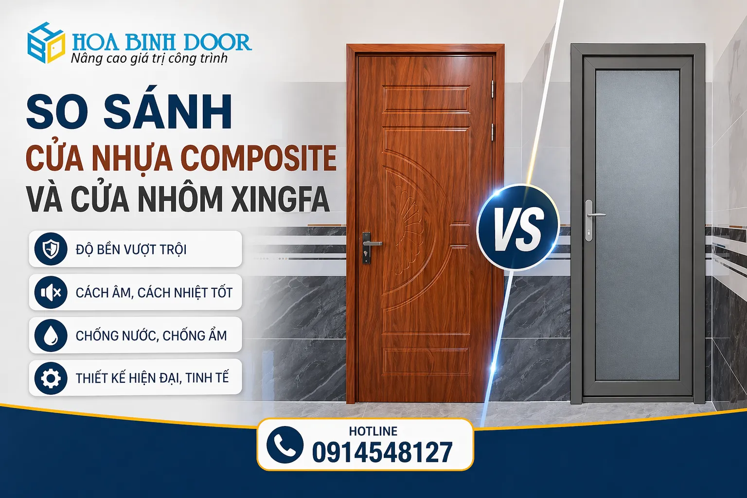 so sánh cửa nhựa composite và cửa nhôm xingfa