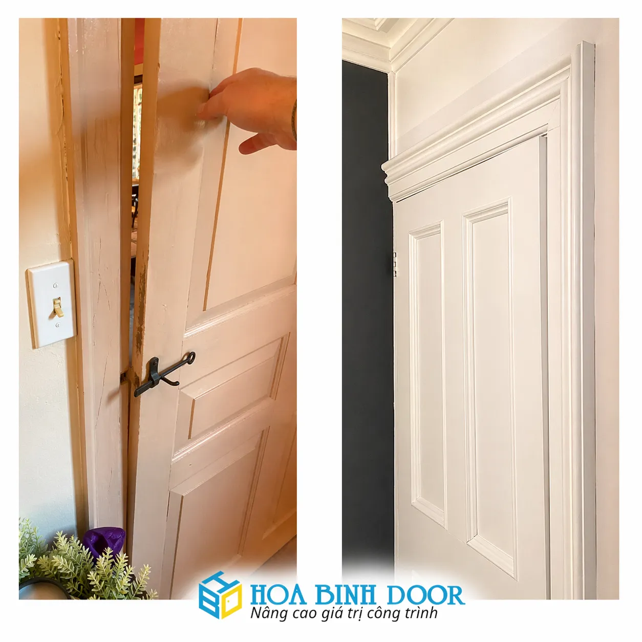 cửa nhựa composite kém chất lượng bị xệ cánh