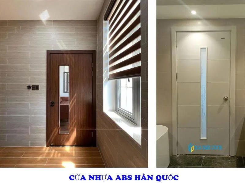 Mẫu cửa nhựa ABS Hàn Quốc khoét kính